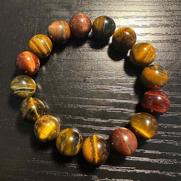 Jewelry - Chunky 12mm 3 color Tigers Eye Stone Bracelet